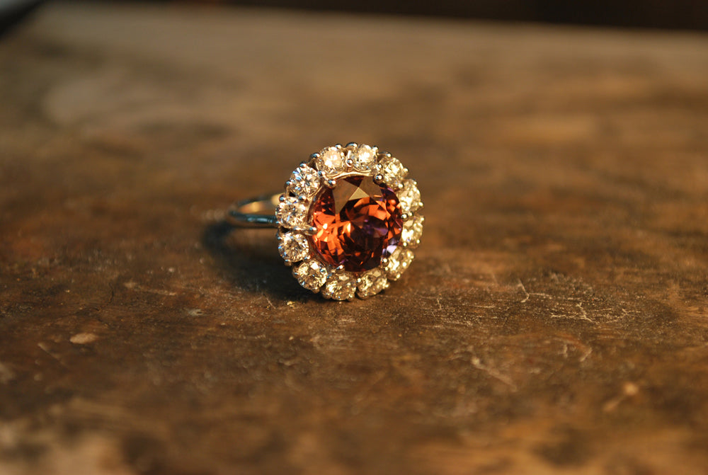 Morganite Ring on bench for blog post 26 March 2020