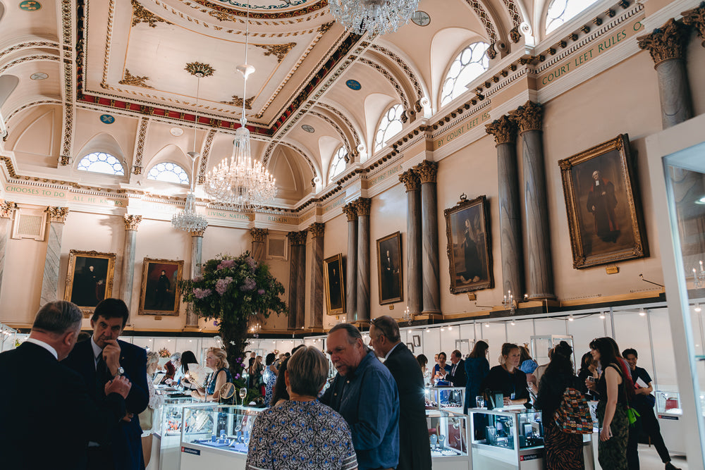 Goldsmiths North exhibitors and visitors attending the fair at Cutlers' Hall in Sheffield city centre.