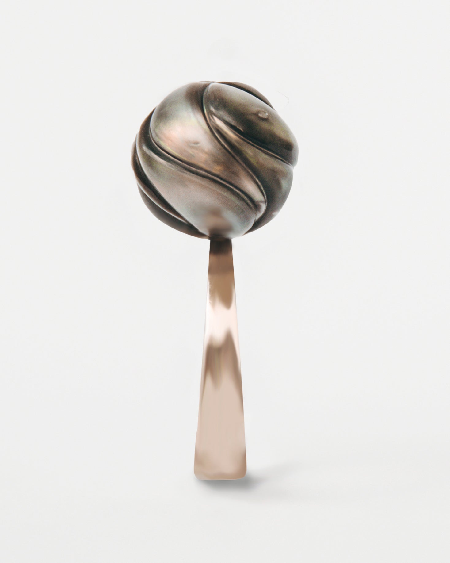 Rose gold plated silver with handcrafted Tahitian pearl ring