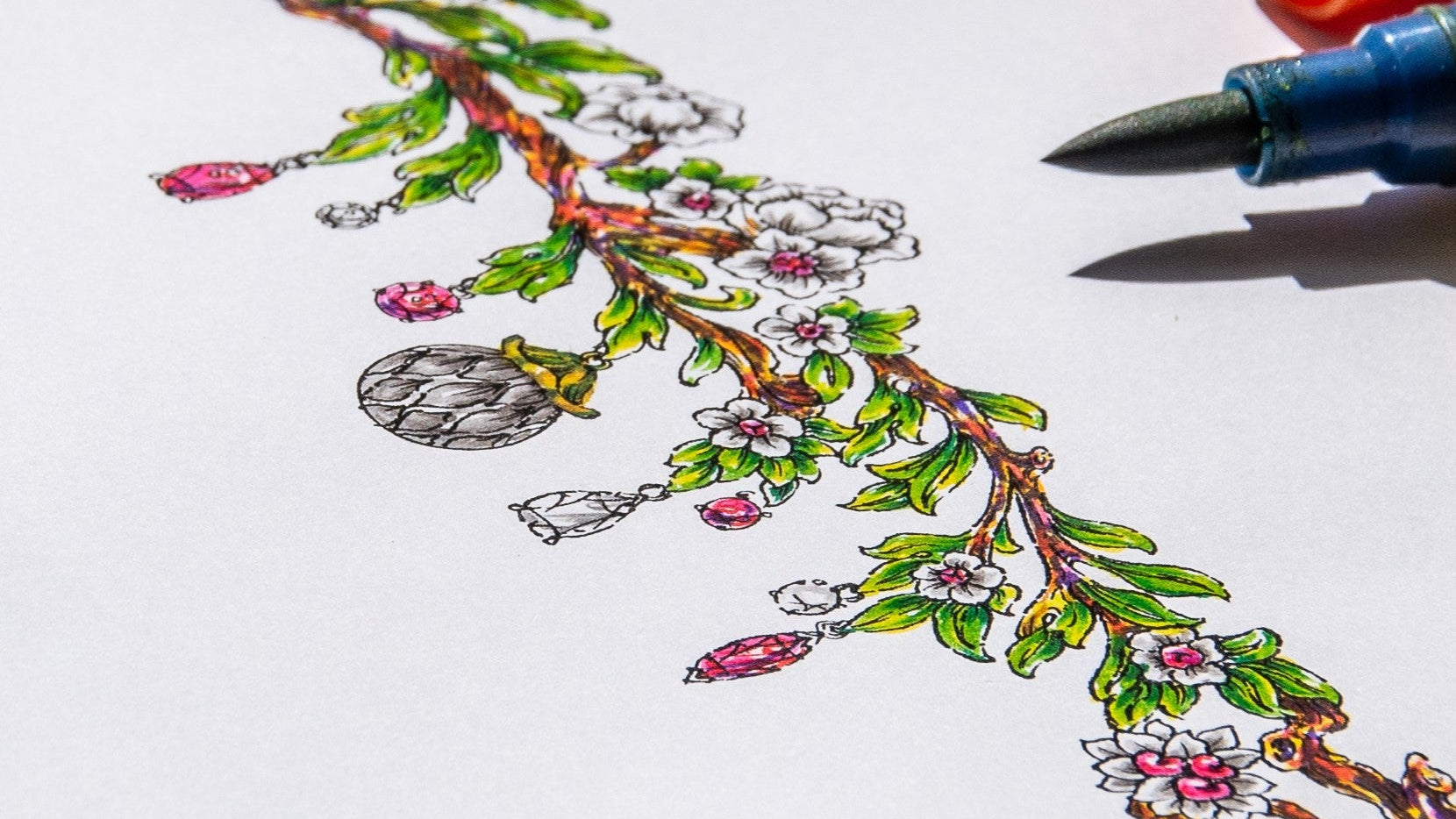 Brush pen illustration of a bracelet design