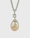 Carved 12.4mm Drop Freshwater Pearl Necklace