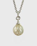Carved 13.7mm Round Freshwater Pearl Necklace
