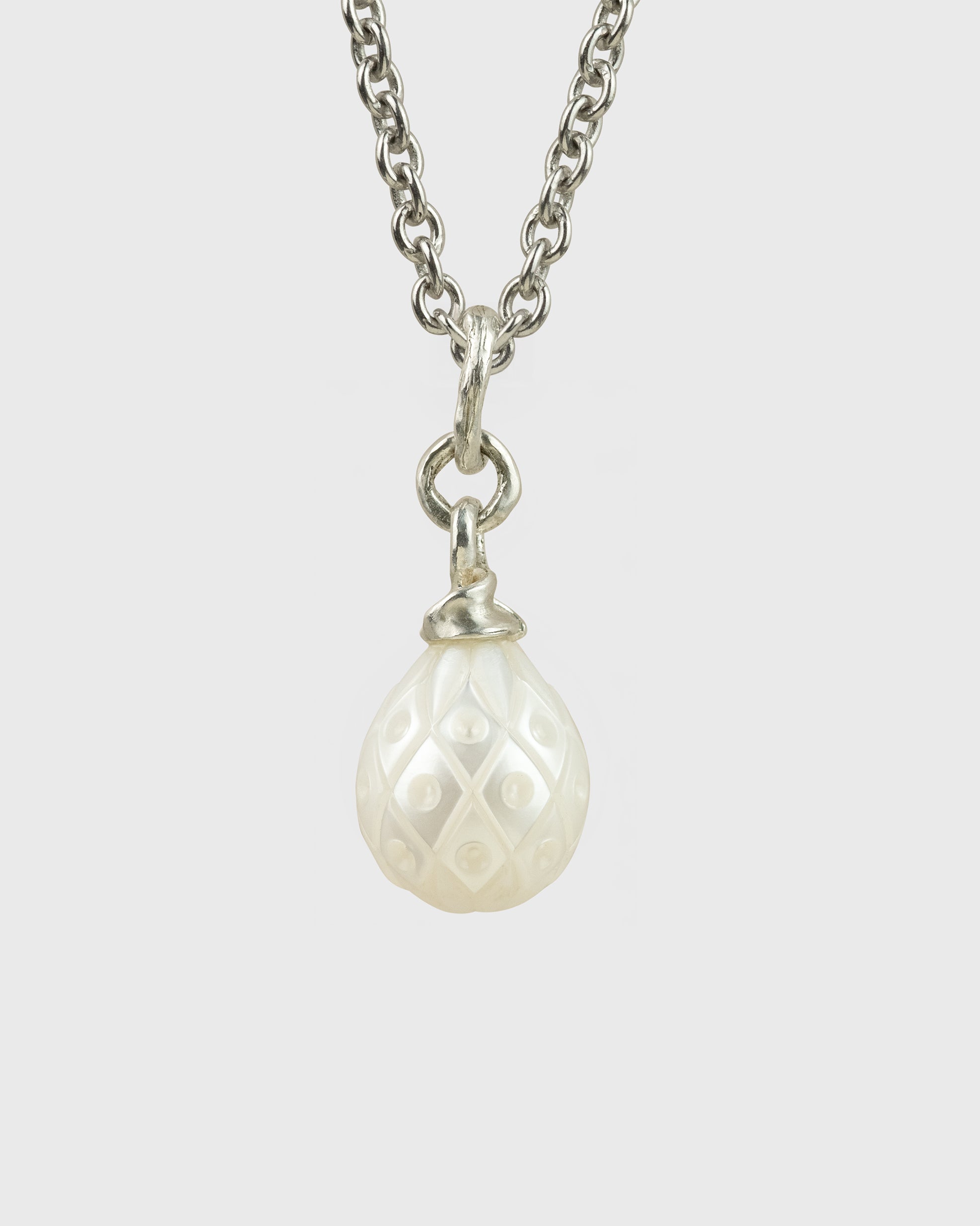 Carved 11.9mm Drop Freshwater Pearl Necklace