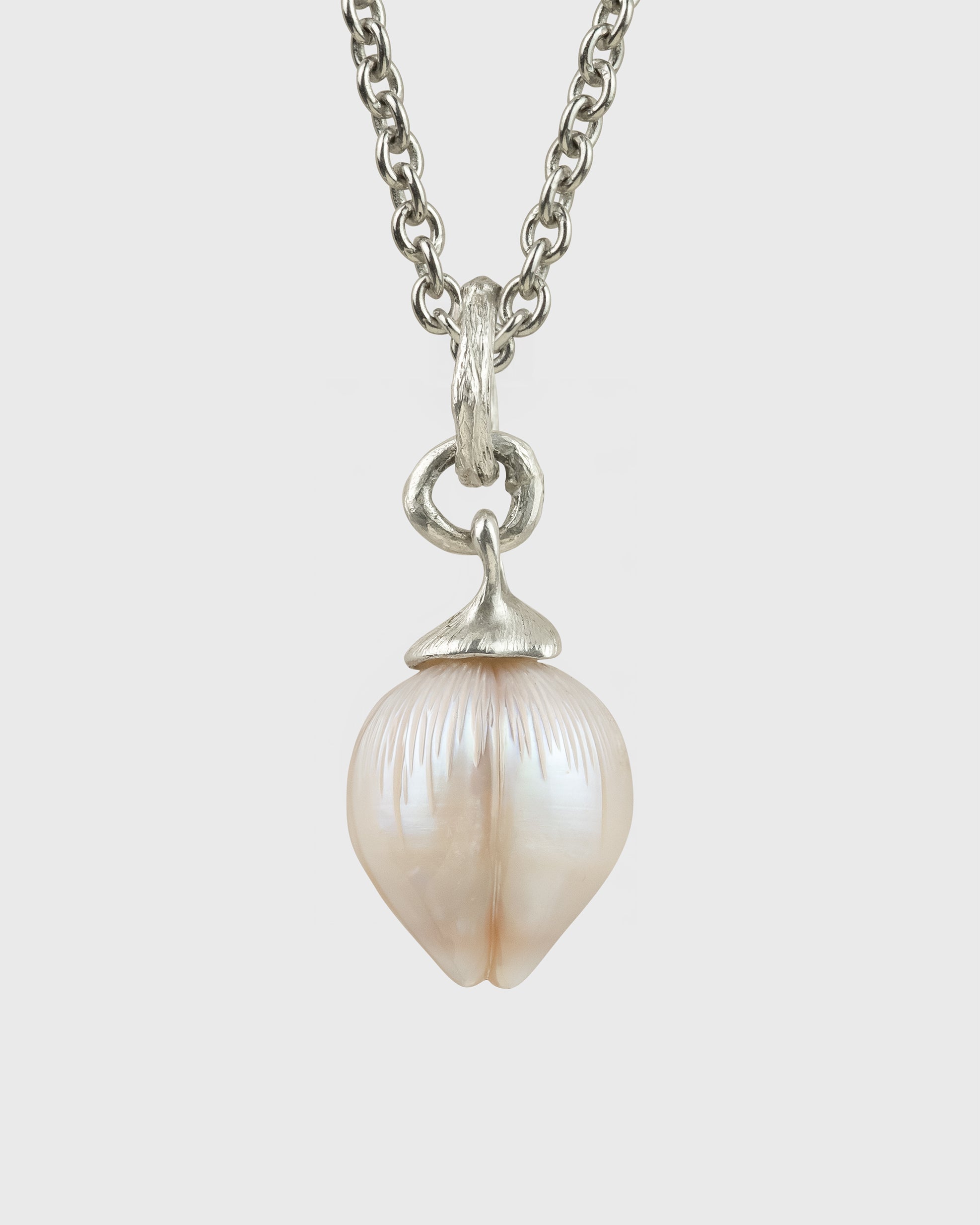 Carved 12.3mm Drop Freshwater Pearl Necklace