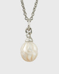 'Moira' Carved 12.7 mm Drop Freshwater Pearl Necklace