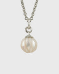 'Moira' Carved 12.6 mm Round Freshwater Pearl Necklace