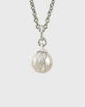 'Moira' Carved 12.5 mm Round Freshwater Pearl Necklace