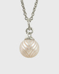 'Moira' Carved 13.6 mm Round Freshwater Pearl Necklace