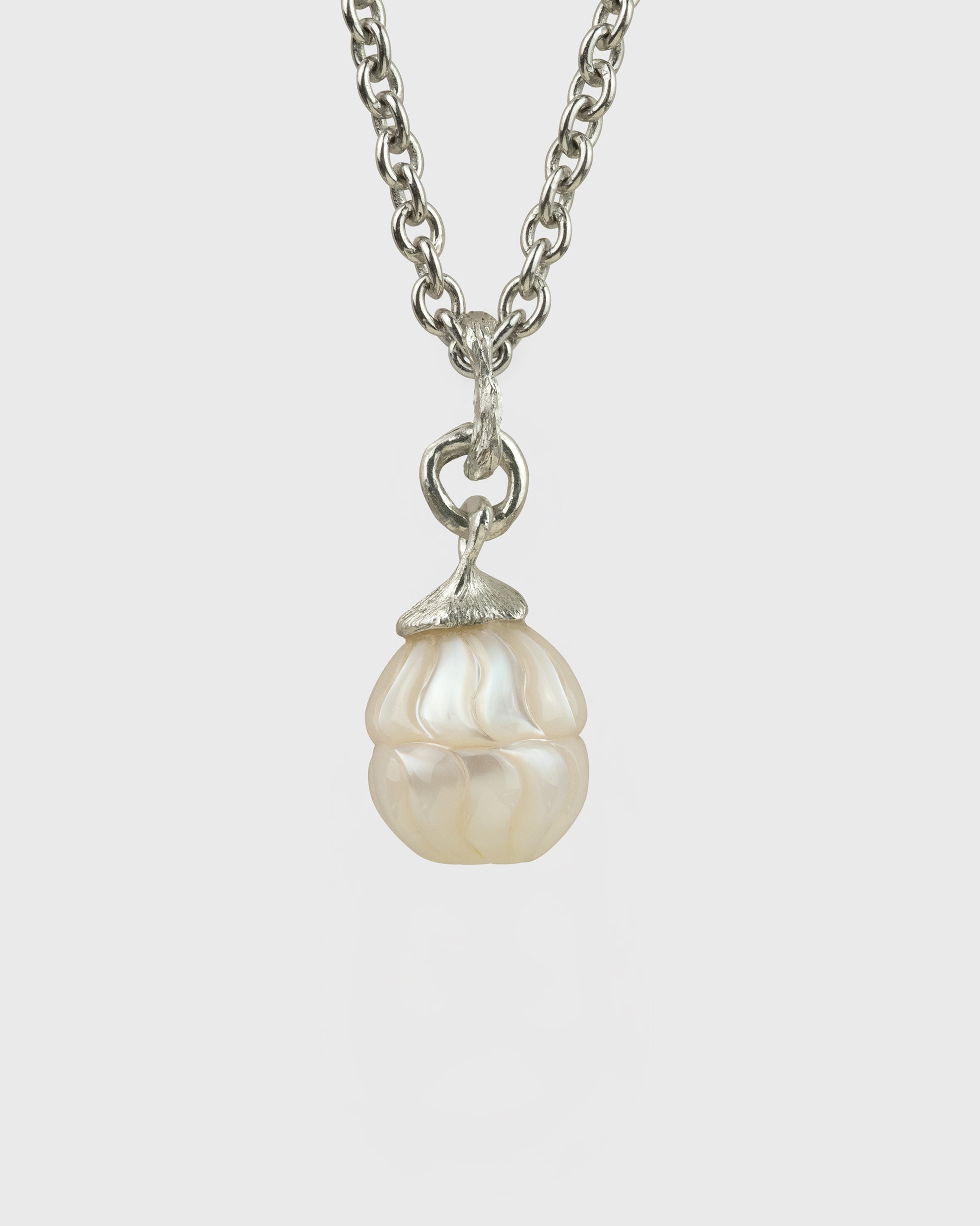 Carved 10.8mm Drop Freshwater Pearl Necklace