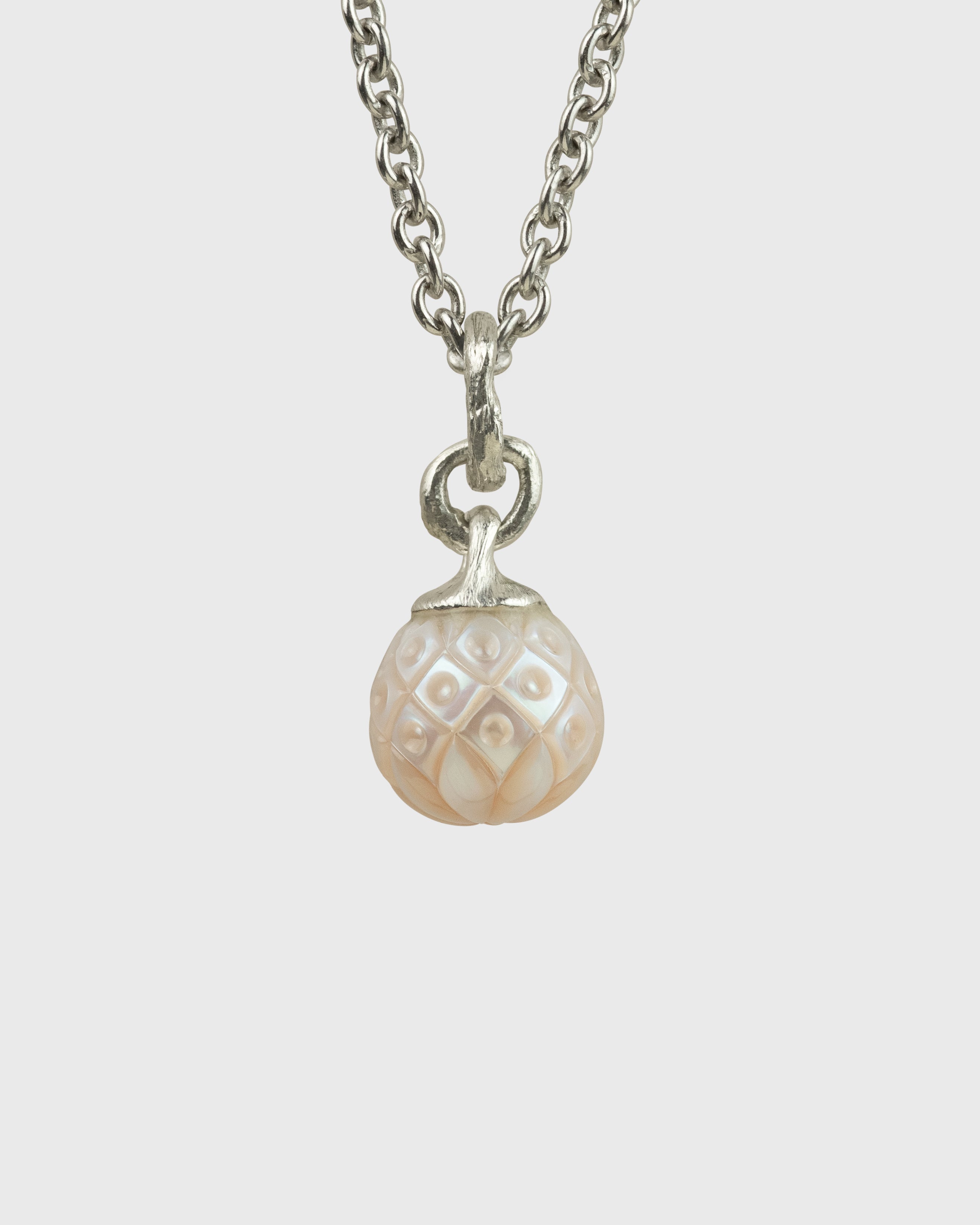 Carved 10.3mm Drop Freshwater Pearl Necklace