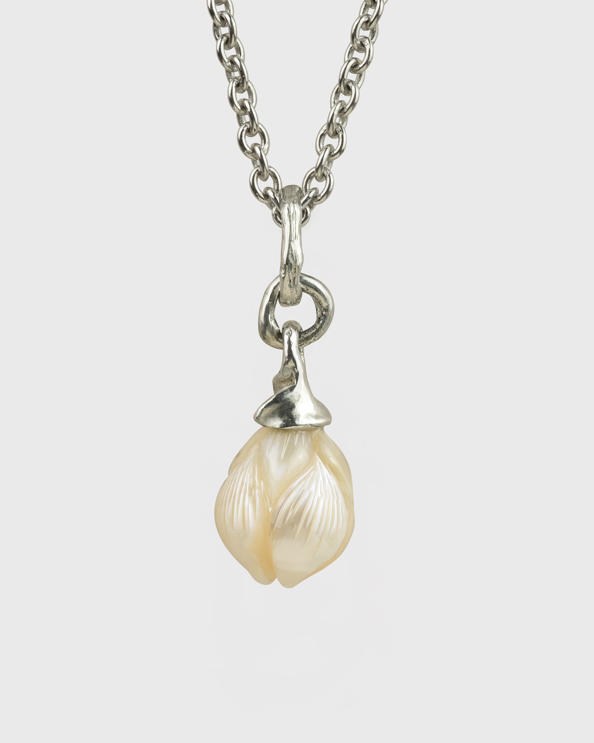 Carved 10.2mm Drop Freshwater Pearl Necklace