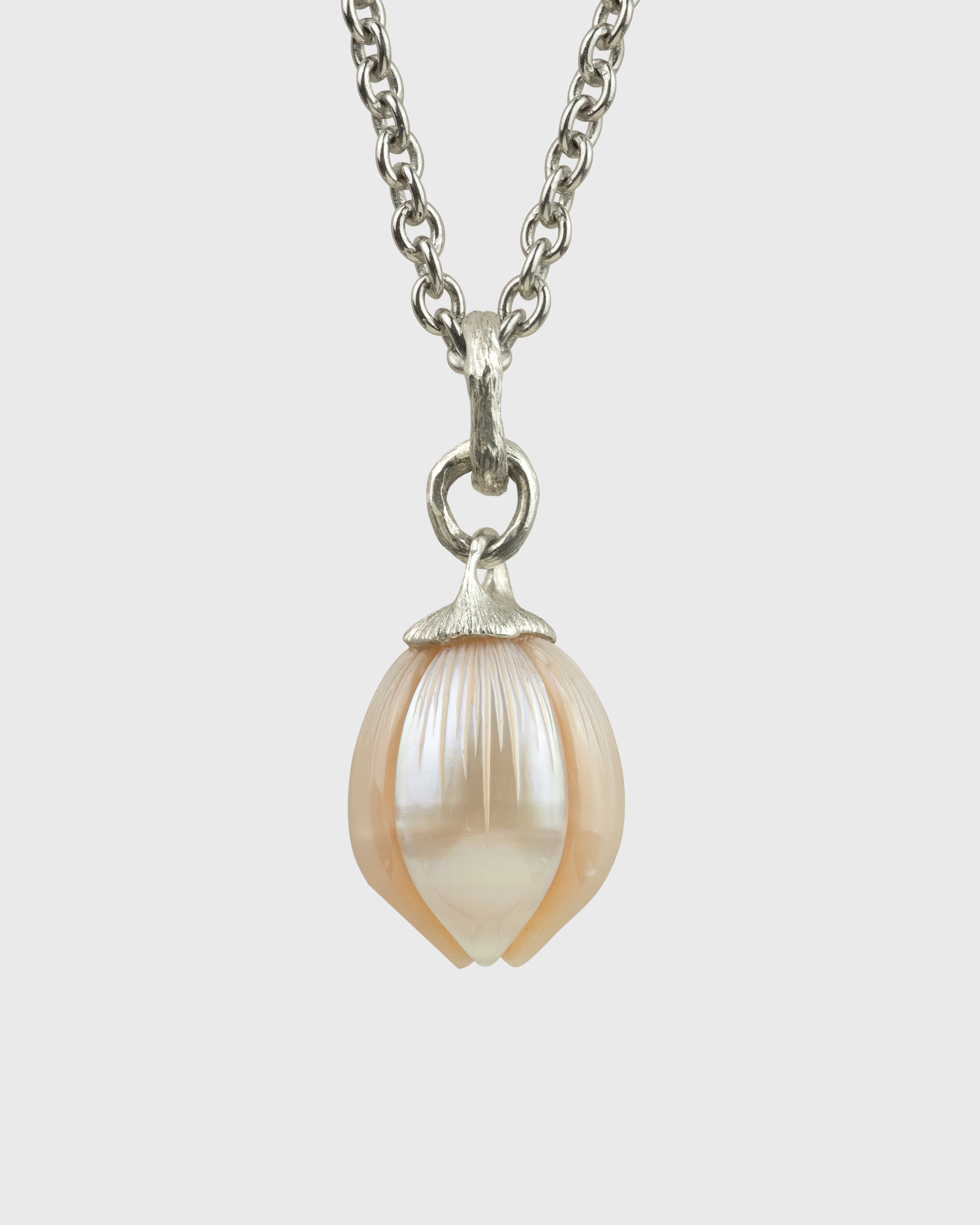 Carved 12.7mm Drop Freshwater Pearl Necklace
