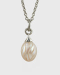 Carved 11.4mm Drop Freshwater Pearl Necklace
