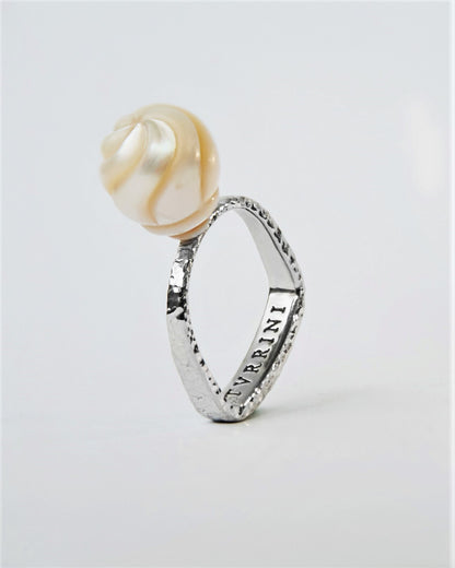 Arched Metals Freshwater Pearl & Silver Ring