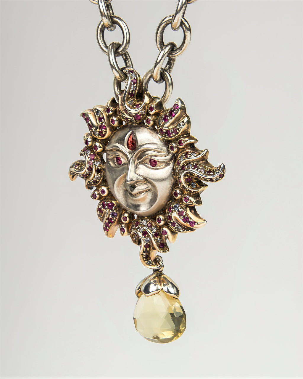 Regal Fantasy Sun Gold-Plated Silver Necklace
