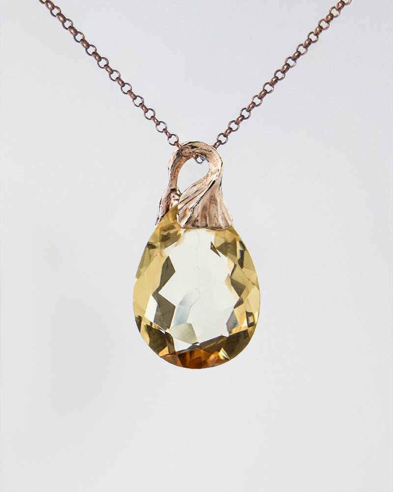 Kara 18K rose gold plated silver and citrine pendant- SKU KA-P-977-RG