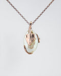 Kara Baroque Freshwater Pearl Pendant featuring leaf-inspired sculpted design in 18K rose gold plated silver - SKU KA-P-962-RG