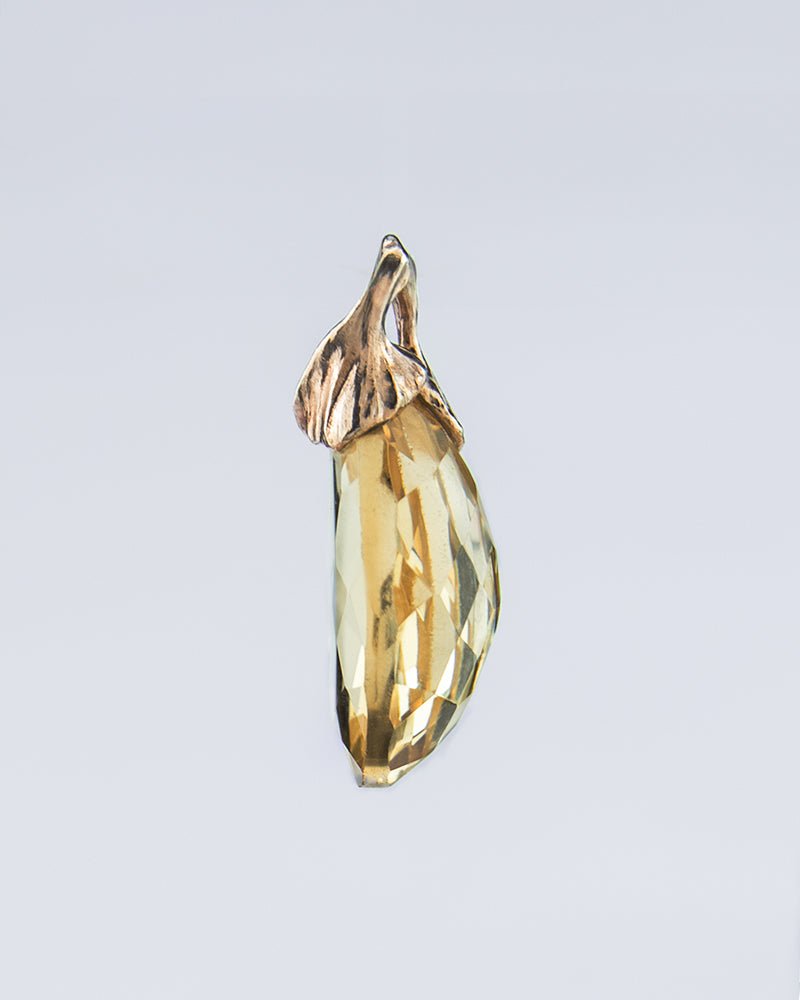 Kara Faceted Citrine Pendant side view