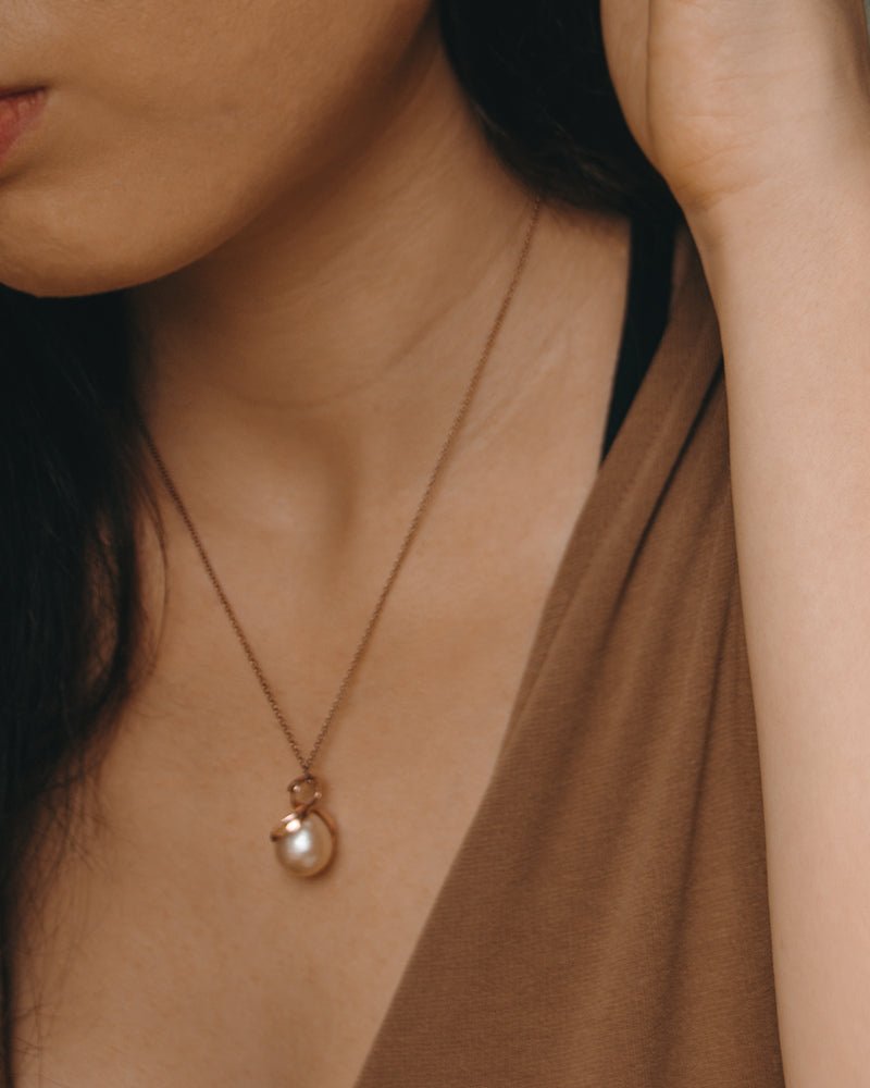 person wearing Kara Freshwater Pearl Pendant - SKU KA-P-995-RG