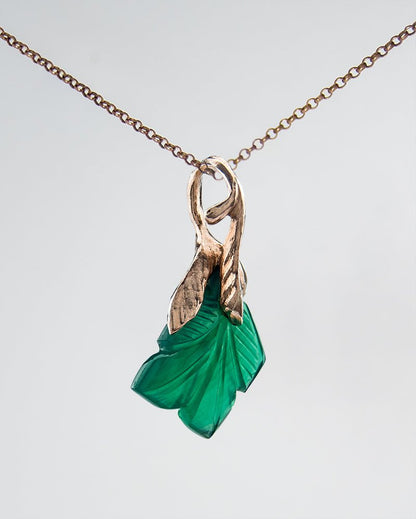 Kara Green Agate Pendant - TVRRINI Jewellery