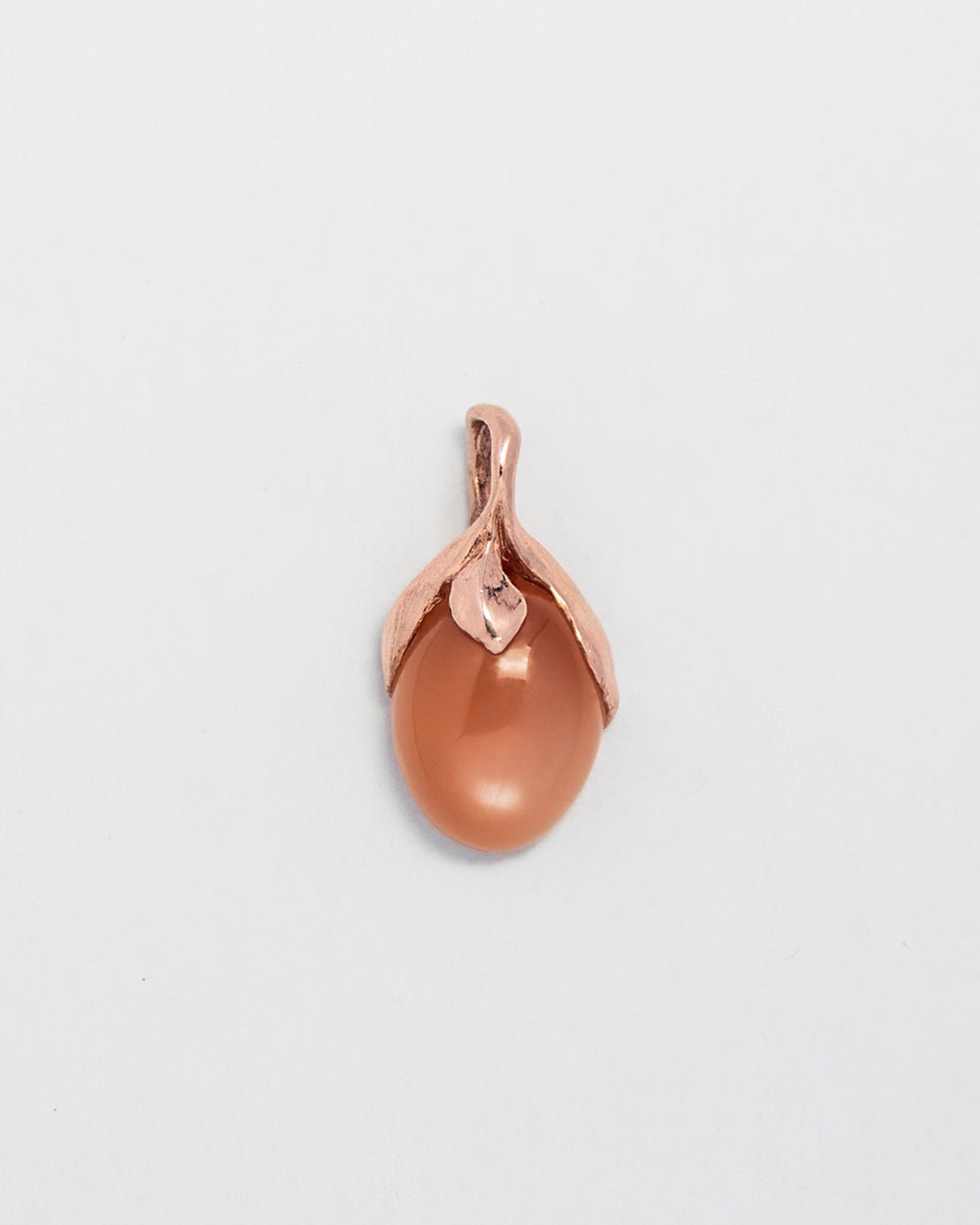 Kara 18K rose gold plated sterling silver and peach moonstone pendant - SKU KA-P-993-RG