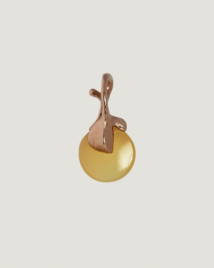 Kara Peach Moonstone Round Cabochon Pendant - TVRRINI Jewellery