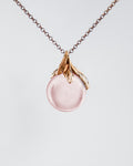 Kara Gold-Plated Silver and Rose Quartz Round Cabochon Pendant