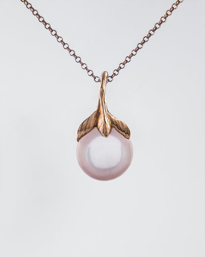 Kara Gold-Plated Silver and Rose Quartz Cabochon Pendant