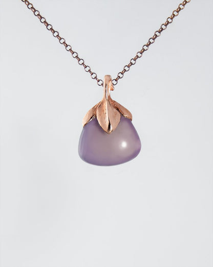 Kara Purple Chalcedony Pendant on small link chain SKU KA-P-999-RG