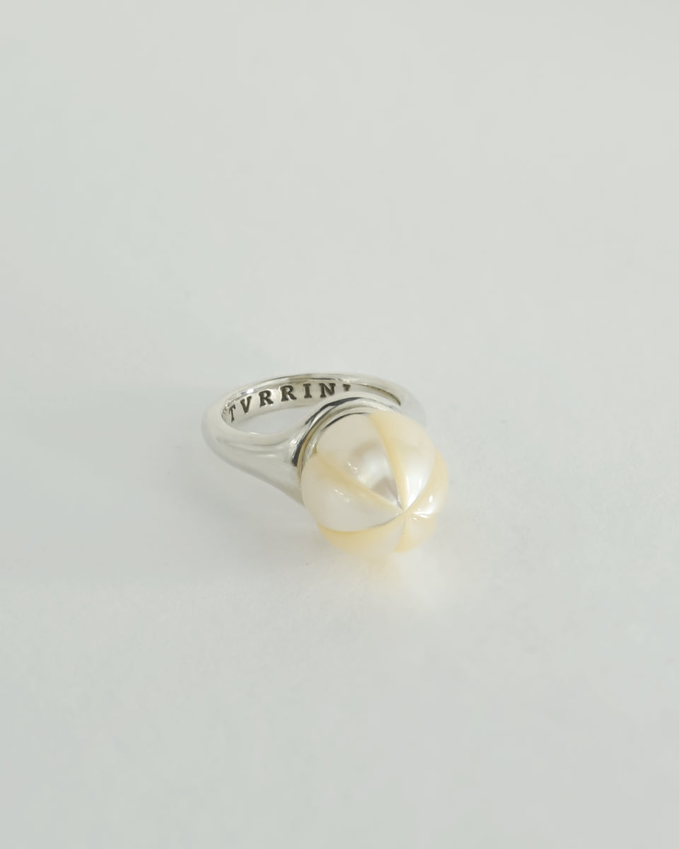 "Demeter" 12mm Freshwater Pearl Silver Ring