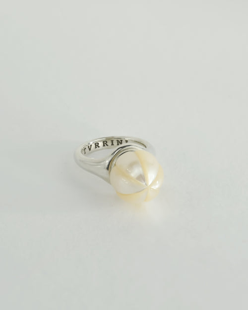 "Demeter" 12mm Freshwater Pearl Silver Ring