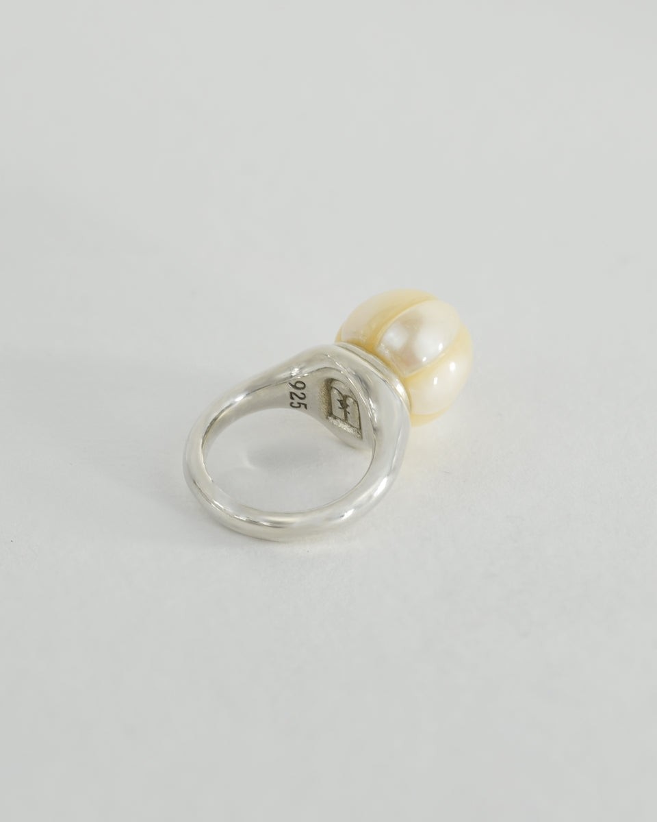 "Demeter" 12mm Freshwater Pearl Silver Ring