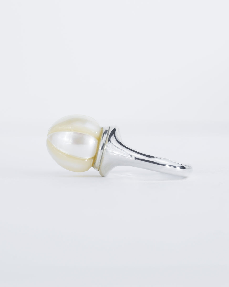 "Demeter" 12mm Freshwater Pearl Silver Ring