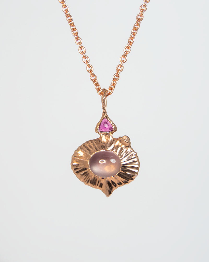 Nisi "Vessel" Ruby & Rose Quartz Pendant