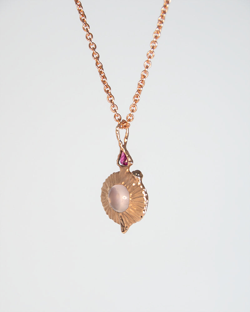 Nisi "Vessel" Ruby & Rose Quartz Pendant