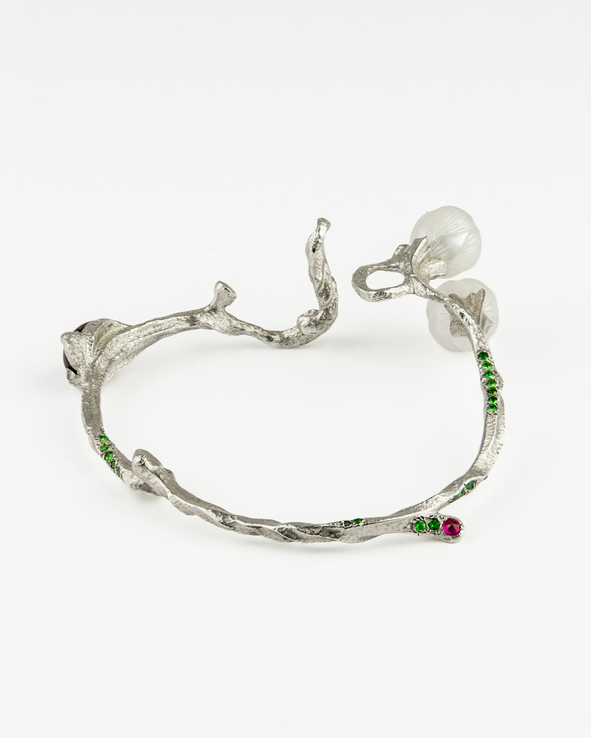 Tree Bangle in Sterling Silver with Gemstones and Pearls
