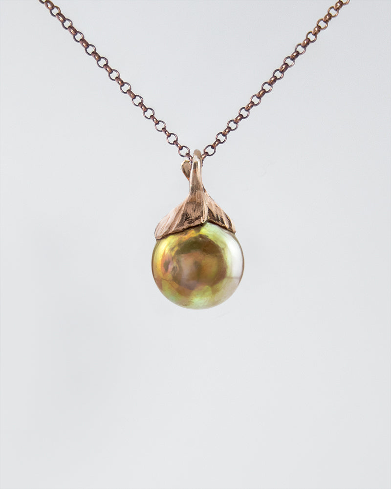 Kara Rose Gold-plated Semi-round Freshwater Pearl Pendant