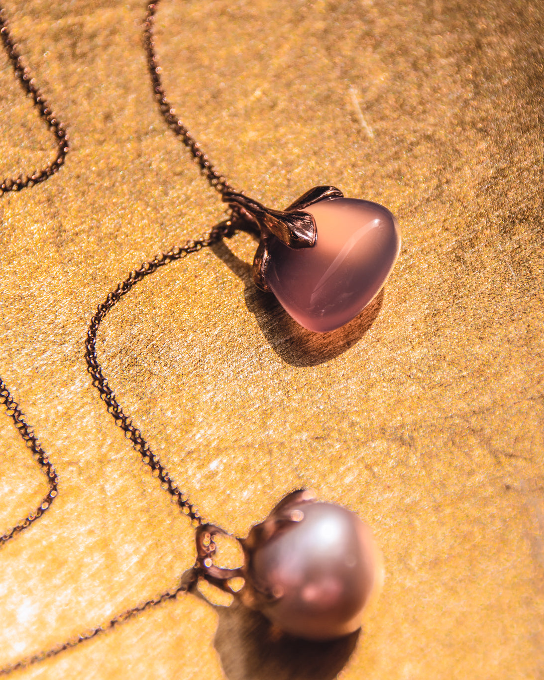 Editorial of THP996RG Kara Pendant with Purple Chalcedony set in 18K Rose Gold
