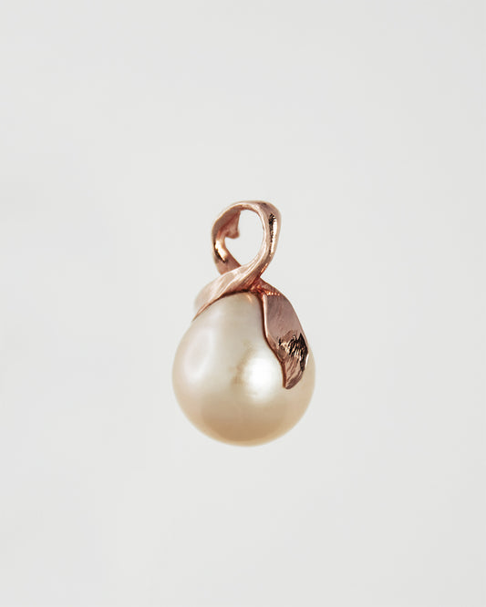 Kara Semi-round White Freshwater Pearl pendant on plain background