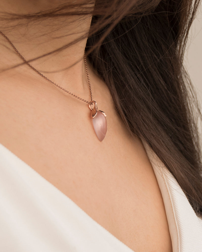 Katerina wearing handcrafted pendant