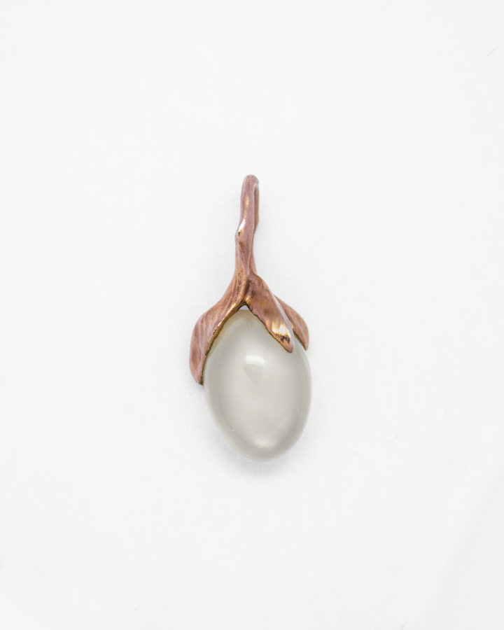 Kara 18K rose gold plated silver and white moonstone pendant SKU KA-P-978-RG